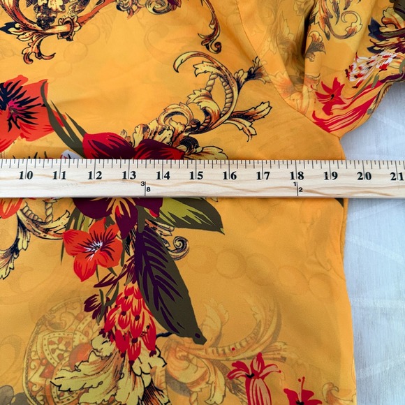 NYGARD Yellow Floral Print Kimono Cardigan Duster Luxury Jacket size S - Picture 6 of 9